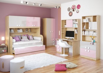 Детская комната Грэйси (Розовый/Серый/корпус Клен) в Нагорном - nagornoe.mebel54.com | фото