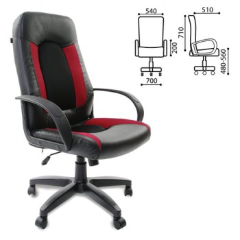 Кресло офисное BRABIX Strike EX-525 (черно-красный) в Нагорном - nagornoe.mebel54.com | фото
