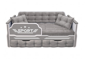 Кровать 170 серии Спорт 2 ящика 45 Серый (подушки) в Нагорном - nagornoe.mebel54.com | фото