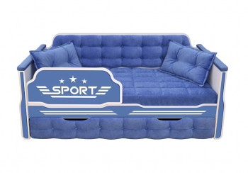 Кровать 180 серии Спорт 1 ящик 85 Синий (подушки) в Нагорном - nagornoe.mebel54.com | фото