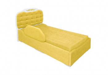 Кровать 190 Атлет Lux 74 Жёлтый (мягкий бортик) в Нагорном - nagornoe.mebel54.com | фото
