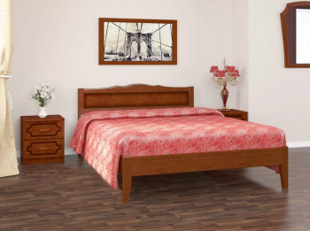 Кровать Карина-7 из массива сосны 1200*2000 Орех в Нагорном - nagornoe.mebel54.com | фото