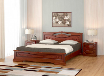Кровать Карина-7 из массива сосны 1400*2000 Орех в Нагорном - nagornoe.mebel54.com | фото