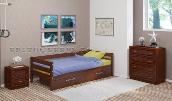 Кровать одинарная ГЛОРИЯ из массива сосны  900*2000 (Орех) в Нагорном - nagornoe.mebel54.com | фото