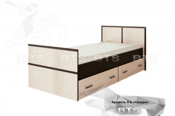 Кровать Сакура с настилом и ящиками 0,9 (Венге/Лоредо) в Нагорном - nagornoe.mebel54.com | фото