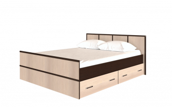 Кровать Сакура с настилом и ящиками 1,4 (Венге/Лоредо) в Нагорном - nagornoe.mebel54.com | фото