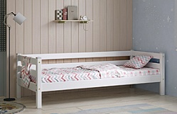 Кровать Соня Вариант 2 с задней защитой Белый полупрозрачный в Нагорном - nagornoe.mebel54.com | фото