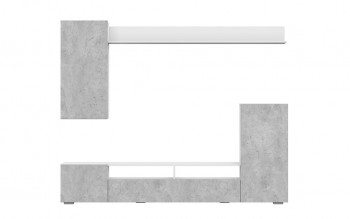 Мебель для гостиной МГС 4 (Белый/Цемент светлый) в Нагорном - nagornoe.mebel54.com | фото