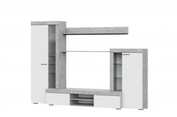 Мебель для гостиной МГС 5 Цемент светлый / Белый в Нагорном - nagornoe.mebel54.com | фото