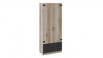 Шкаф для одежды комбинированный «Окланд» (Фон Черный/Дуб Делано) в Нагорном - nagornoe.mebel54.com | фото