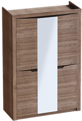 Шкаф трехдверный Соренто Дуб стирлинг/Кофе структурный матовый в Нагорном - nagornoe.mebel54.com | фото