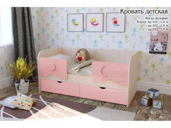 Соня Кровать детская 2 ящика 1.8 Розовый глянец в Нагорном - nagornoe.mebel54.com | фото